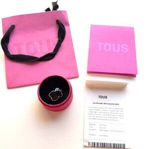 3641 TOUS ONYX AND SILVER BEAR RING